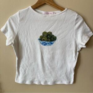 Lisa Says Gah! Olive Bowl boatneck tee 🫒✨